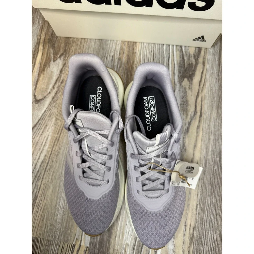 Adidas Women's Running Shoes Cloudfoam Comfort Gray Athletic Sneakers - Picture 3 of 5